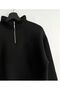 Unisex Winter Sweatshirt with Fleece - Stand Collar, Half Zipper, 2 Thread - 5