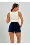 Women's White Camisole Fabric Wide Strap Crop Blouse - 6