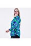 Blue Green Ethnic Patterned Oversize Comfortable Woven Women's Viscose Long Shirt Tunic - 3