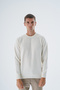 Ecru Men's 100% Cotton Crew Neck Knit Sweater Trıst-1194