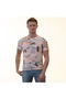 White Orange Black World Travel Themed Crew Neck Men's T-Shirt Cotton Combed Cotton T-shirt - 3