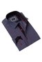 Denim Blue Slim Fit Shirt with Claret Red Detail on Collar and Cuffs