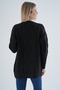 Women's Black Oversize Pom-Pom Braided Long Wool Blend Knitwear Knitted Cardigan Trist-6165 - 4