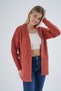 Women's Tile Oversize Pon Pon Knitted Long Wool Blend Knitwear Knitted Cardigan Trist-6165 - 4