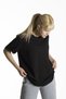 Women's Black Basic Crew Neck Oversize Cotton T-shirt - 2