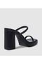 Black Women's Block Heels Sandals - 2