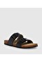 Black Multicolor Women's Flat Sandals Sandals