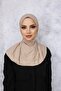 Practical Jacquard Leopard Patterned Sandy Hijab with Snap Fasteners - for Daily Use, Sea, Pool - 2