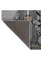 Mira Black Gray Tones Modern Decorative Carpet with Flower Detail Mira5509 - 5