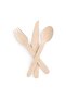 Disposable Wooden Spoon Fork Knife Set 24 Pieces (8 Forks 8 Spoons 8 Knives) 16 cm - 2