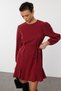 Burgundy Belted Straight Mini Woven Dress Twoaw24El00337 - 2