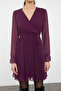 Plum Belted Double Breasted Woven Dress TWOAW20EL0789 - 3