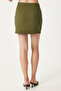 Women's Dark Khaki Mini Woven Skirt Fn03240 - 6