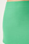 Women's Green Mini Woven Skirt Fn03240 - 5