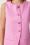 Women's Pink Fleto Pocket Detailed Long Woven Vest Fn03239 - 6