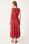 Women's Orange Purple Print V Neck Summer Viscose Dress Ci00110 - 4