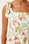 Women's Ecru Green Thick Strap Print Summer Mini Viscose Dress Fn03238 - 3