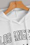 Unisex White Los Angeles Printed Hooded Oversize Sweatshirt Hoodie - 2
