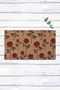 Red rose patterned pvc coco door front mat