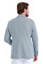 Navy Blue Comfort Fit Striped Mono Collar Classic Jacket - 7