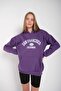 Women's Purple San Francisco Printed Hooded Oversize Sweatshirt - 4