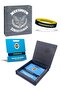 Original Licensed Yellow and Navy Blue Reversible Silicone Bracelet in Gift Wooden Box