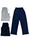 Women's 3-Pack Loose Fit Sweatpants 31566 Black-Gray-Navy Blue - 3