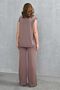 Sleeveless Buttoned Vest and High Waist Wide Leg Pants Coffee Knitwear Suit 103 - 3