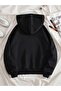 Unisex Black Gray Plain Unprinted Zippered Hooded Fleece Cardigan - 3