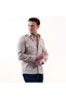 Gray Melange Natural Linen Slim Fit Double Pocket Flap Western Malboro Shirt - 2