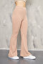Flared Leg Ribbed Compression Trousers