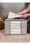 2 Pieces Large Size Striped Printed Pillow and Quilt Organizer Set - 75x40x40 Cm - 5