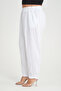 White Muslin Elastic Waist Pants A019-1 - 8