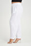White Muslin Elastic Waist Pants A019-1 - 5