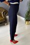 Women's High-Waisted Darted Fabric Trousers - 3