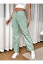 Turquoise Cargo Pocket High-Waist Pants - 3
