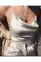 Satin Backless Blouse Crop