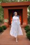 Women's Trend Stylish Terikoton Hijab White Long Dress