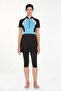 Black Swimsuit Darla 3922 - Short Sleeve, Lycra and Semi Covered - 2