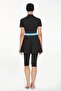 Black Swimsuit Darla 3922 - Short Sleeve, Lycra and Semi Covered - 5