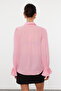 Pink Flared Sleeve Woven Shirt TWOAW22GO0487 - 5