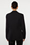 Black Woven Blazer Jacket - Waist Fitting, Button Detail and Lined, TWOAW25BC00021 - 5