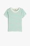 Green Striped Girl's T-Shirt 4Skg10090Ak