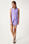Women's Lilac Mini Woven Skirt Fn03240 - 2