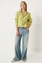 Oil Green Women's Shirt with Large Pockets - Tensel FN03243 - 4