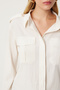 Women's Cream Stylish Button Detail Shirt Fn03267 - 4