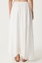 Women's Ecru Flounce Linen Blended Long Skirt Dp00209 - 7