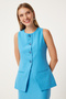 Women's Vibrant Blue Mini Woven Skirt Fn03240 - 4