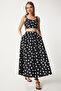 Black and White Polka Dot Women's Poplin Suit - WF00081