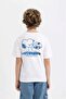 The Champ Peanuts Records Printed White Boys T-Shirt